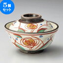 5個セット煮物碗 赤絵草紋小蓋向 [ 11 x 7.9cm ] | 煮物 料亭 旅館 割烹 碗 人気 おすすめ 食器 業務用 飲食店 カフェ うつわ 器 おしゃれ かわいい ギフト プレゼント 引き出物 誕生日 贈り物 贈答品