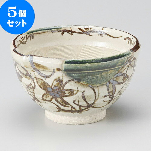 5個セット すり鉢 織部鉄仙花六寸深口スリ鉢 [ 18.8 x 11cm ] | 人気 おすすめ 食器 洋食器 業務用 飲..