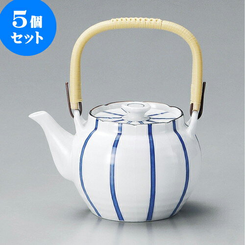 5個セット 土瓶 一珍十草8号土瓶（有田焼） [ 15 x 12.5cm 1,300cc ] | ポット 急須 土瓶 お茶 大きい 一服 まったり 人気 おすすめ 食器 業務用 飲食店 カフェ うつわ 器 おしゃれ かわいい ギフト プレゼント 引き出物 誕生日 贈り物 贈答品 食器セット