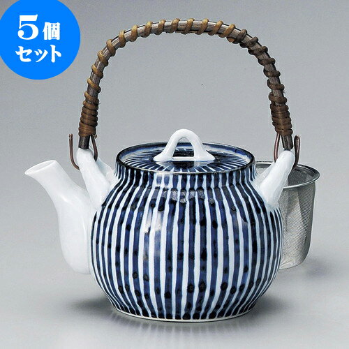 5個セット 土瓶 鎌倉十草U付8号土瓶（有田焼） [ 15.5 x 14.5cm 1,400cc ] | ポット 急須 土瓶 お茶 大きい 一服 まったり 人気 おすすめ 食器 業務用 飲食店 カフェ うつわ 器 おしゃれ かわいい ギフト プレゼント 引き出物 誕生日 贈り物 贈答品 食器セット