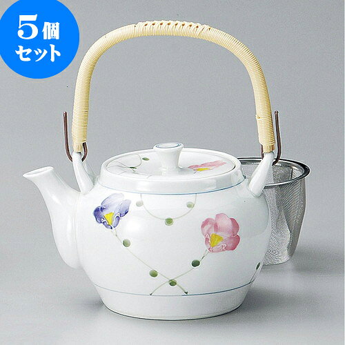 5個セット 土瓶 りぼんU付6号土瓶（有田焼） [ 13.5 x 11cm 900cc ] | ポット 急須 土瓶 お茶 大きい ..