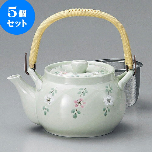 5個セット 土瓶 かれんU付 8号土瓶（有田焼） [ 15.5 x 11.5cm 1,200cc ] | ポット 急須 土瓶 お茶 大きい 一服 まったり 人気 おすすめ 食器 業務用 飲食店 カフェ うつわ 器 おしゃれ かわいい ギフト プレゼント 引き出物 誕生日 贈り物 贈答品