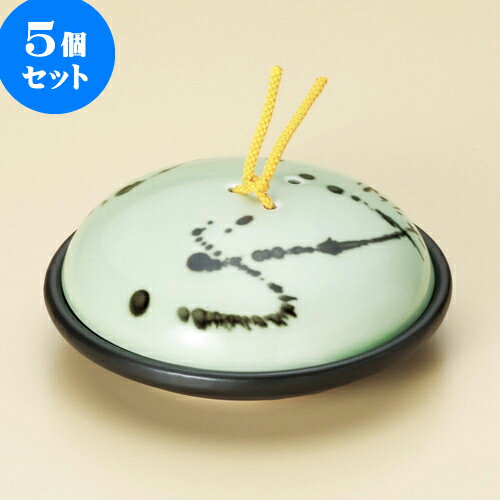 5個セット 陶板 ヒワ釉黒飛ばし陶板鍋（小）（蓋強化） [ 17.1 x 7cm ] | 人気 おすすめ 食器 洋食器 業務用 飲食店 カフェ うつわ 器 おしゃれ かわいい ギフト プレゼント 誕生日 贈答品 食器セット 食器セット