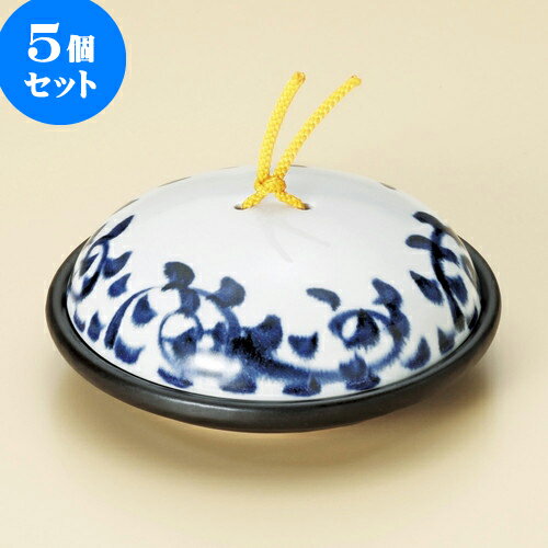 5個セット 陶板 染付タコ唐草陶板鍋（大）（蓋強化） [ 18.5 x 7.7cm ] | 人気 おすすめ 食器 洋食器 業務用 飲食店 カフェ うつわ 器 おしゃれ かわいい ギフト プレゼント 誕生日 贈答品 食器セット 食器セット
