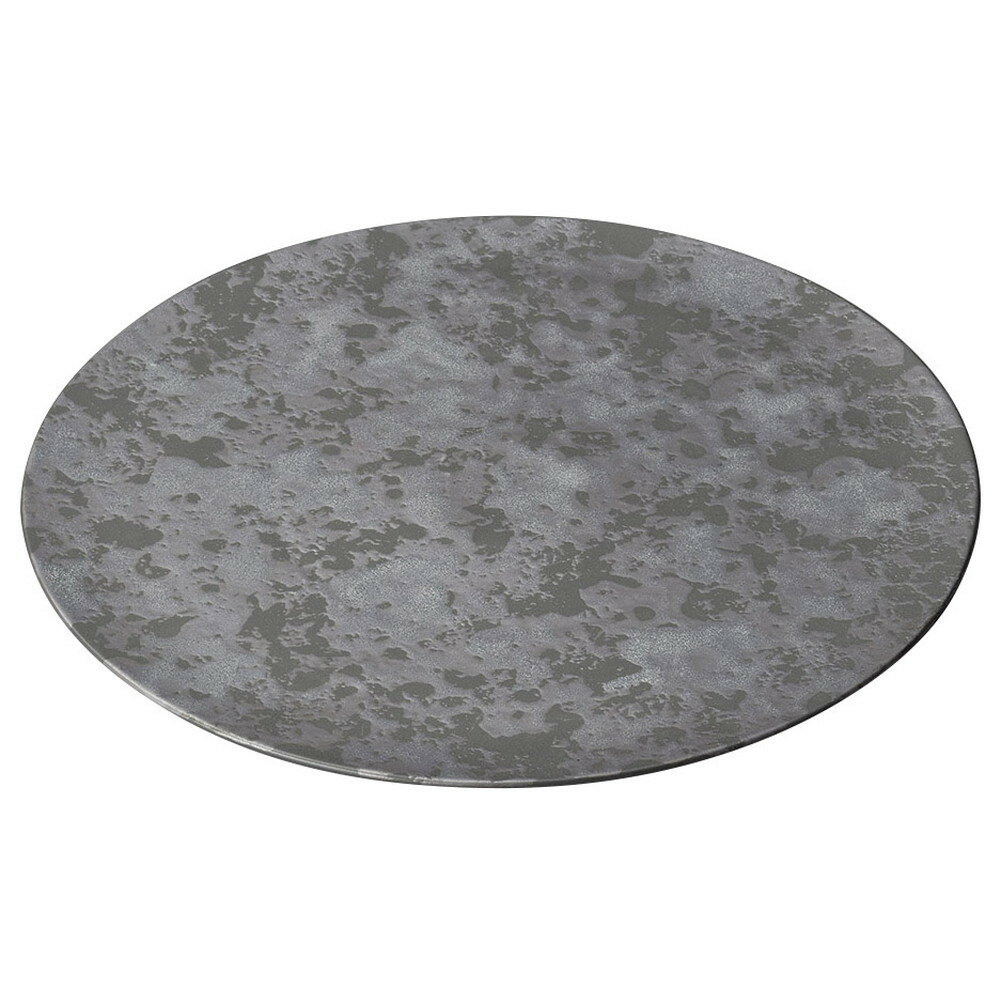 いぶし銀タタキ24cm丸皿 [ 24 x 1.5cm ] [ 中皿 ] | 飲食店 和食 旅館 料亭 ホテル 業務用