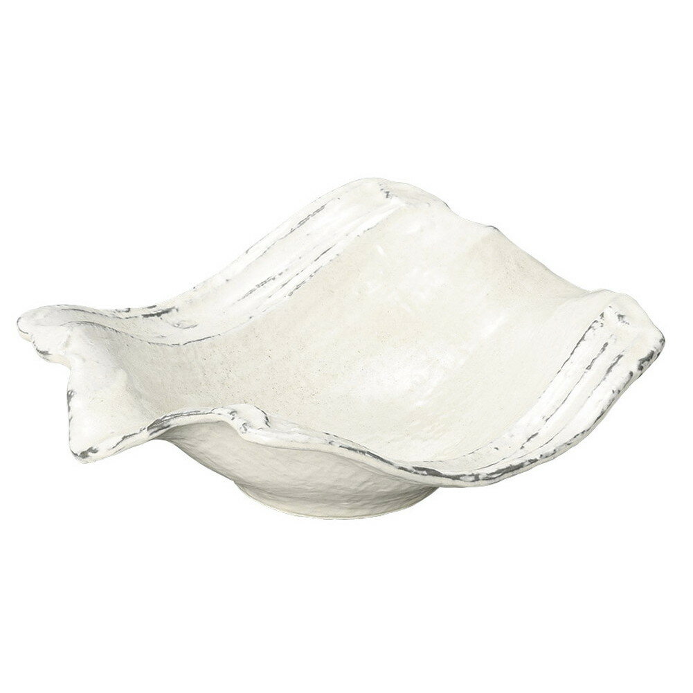 炭化土粉引両上がり9.5寸鉢 [ 29 x 24 x