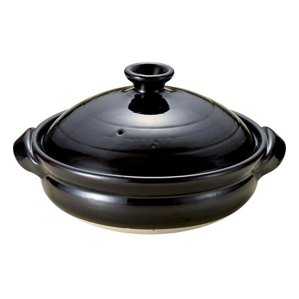 飴天目8号深鍋(萬古焼) [ 30 x 25 x 16.5cm・身8.5cm・2200cc 2030g ] [ 土鍋 ] | 飲食店 旅館 ホテル 鍋パーティー 冬 業務用