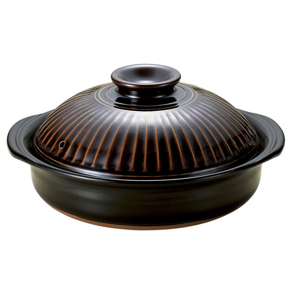 銀峯菊花アメ6号鍋(萬古焼) [ 21 x 19 x 11cm・身6cm・850cc 900g ] [ 土鍋 ] | 飲食店 旅館 ホテル 鍋..