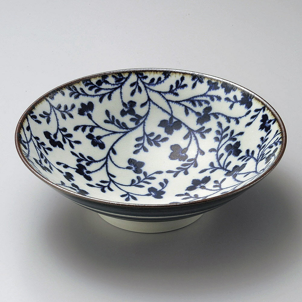 大鉢 おふけ草花8.0麺鉢 [ 24.5 x 7.5cm ] | 盛り鉢 盛鉢 万能 取り鉢 おすすめ 食器 業務用 飲食店 カフェ うつわ 器 おしゃれ かわいい お洒落 可愛い おしゃれ かわいい お洒落 可愛い