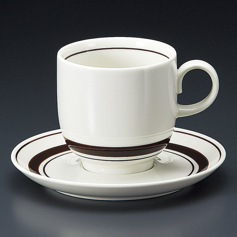 コーヒー ストン茶線アメリカン碗皿 [ 8.1 x 8cm 265cc ・ 14.7 x 2cm ] 【料亭 旅館 和食器 飲食店 業務用】