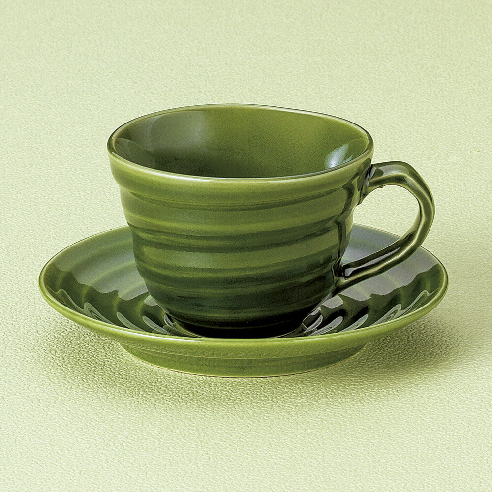 コーヒー 織部ブランカコーヒー碗皿 [ 8.9 x 6.4cm 200cc ・ 13.9 x 2.2cm ] 【料亭 旅館 和食器 飲食店 業務用】