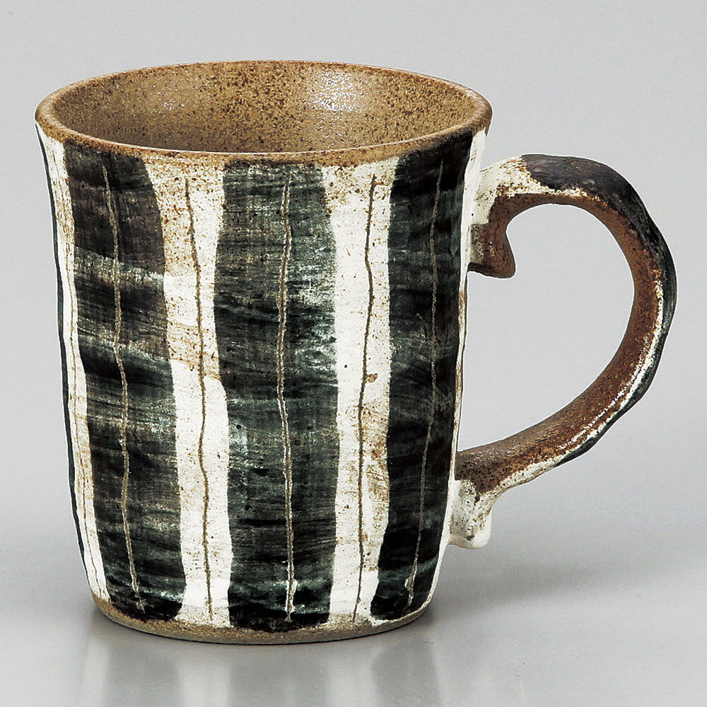 マグカップ 白巻十草マグ黒 [ 8 x 9cm 270cc ]