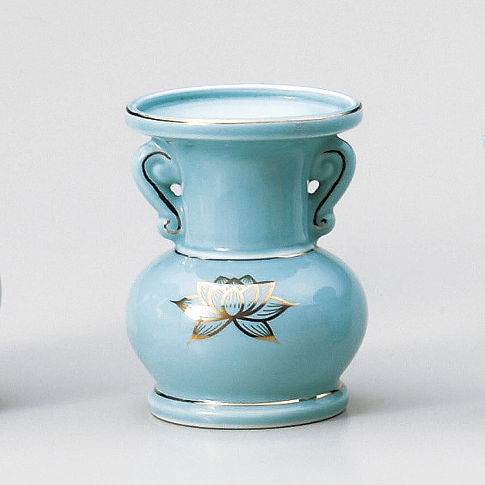 神仏器 青地金蓮5.0玉仏花 [ 14cm ] | 仏具 仏壇 お盆 お彼岸 迎え火 供養 お寺 お墓 仏様 仏前 盆 お坊さん お供え 手元供養 佛具