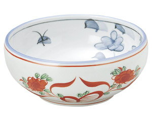 和陶オープン 赤絵花 6.0サラダボール [ 18.5 x 7.5cm ] 【料亭 旅館 和食器 飲食店 業務用】