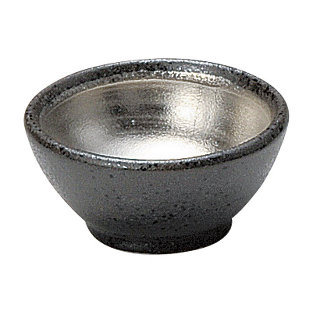 和陶オープン 銀彩 黒茶豆鉢 [ 6 x 3cm ・ 40cc ] 【料亭 旅館 和食器 飲食店 業務用】