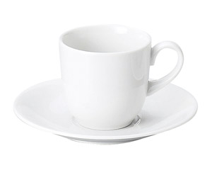 洋陶オープン MKホワイト コーヒー碗皿 [ 碗 7.4 x 7cm ・ 180cc ][ 皿 14.7 x 1.9cm ] 【料亭 旅館 和食器 飲食店 業務用】