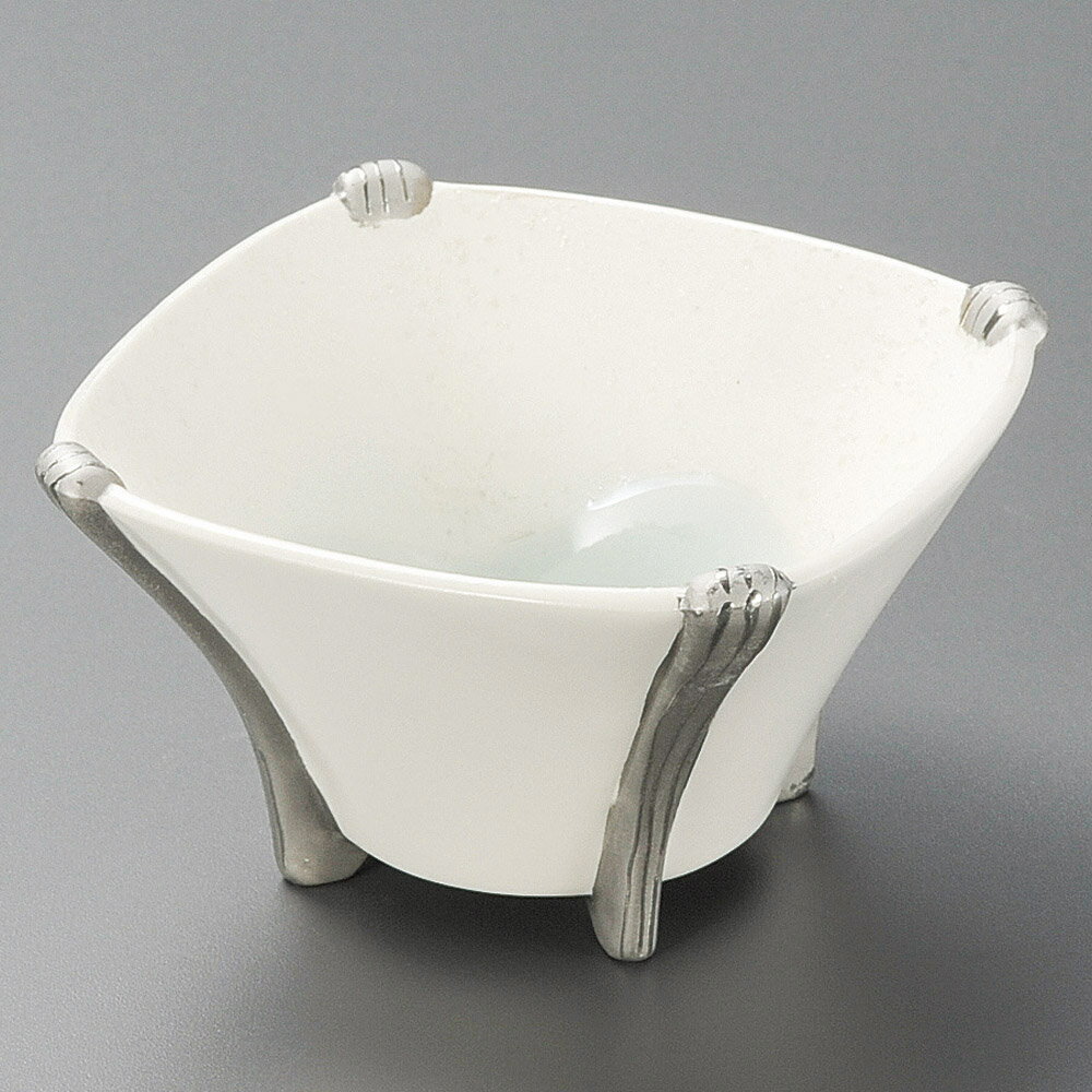 小鉢 プラチナ湖水青白四方小鉢 [ 10.5 x 10.5 x 6.5cm ] | 小鉢 小 小さい 鉢 ボウル 万能 人気 おすすめ 食器 業務用 飲食店 カフェ うつわ 器 おしゃれ かわいい ギフト プレゼント内祝い 結婚祝い 誕生日 贈り物 贈答品