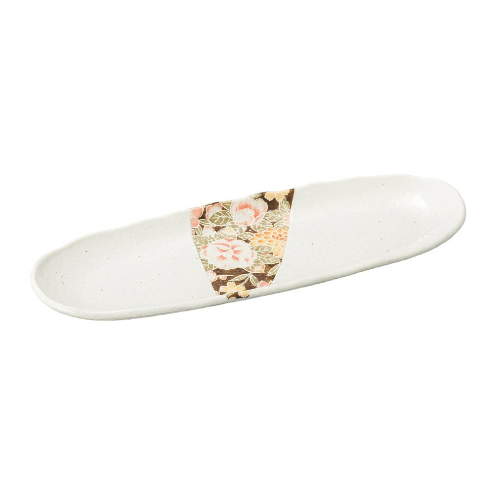 付出皿・前菜皿 友禅 白突出皿 [27.5×9.5×2.2cm] | SNS インスタ映え おしゃれ かわいい かっこいい カフェ 和カフェ おうちカフェ 器 食器 和食器 洋食器 業務用 贈答 プレゼント ギフト シンプル モダン お祝い セット