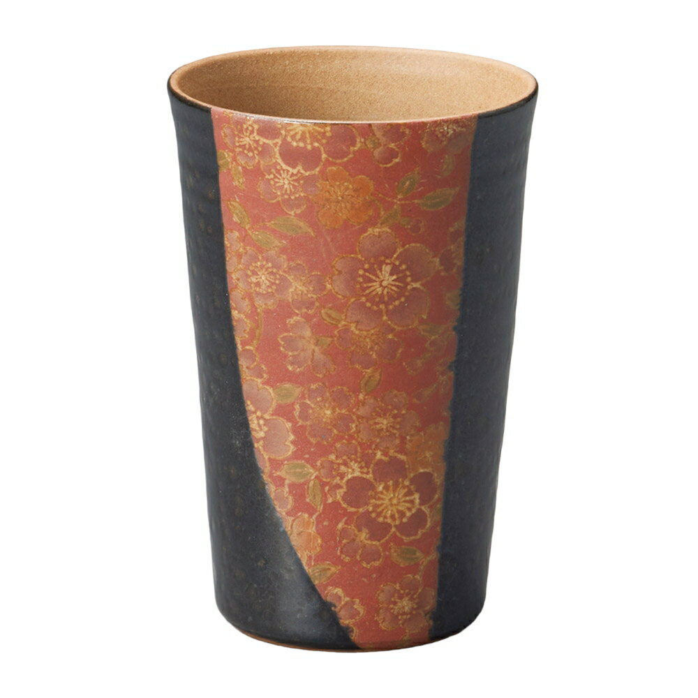 フリーカップ 花柄美増し 黒ビアチューハイ [8.5×13cm・400cc] | プレゼント ギフト おしゃれ かわいい セット シンプル モダン 酒 ワイン 焼酎 ビール ひれ酒 ヒレ酒 酎ハイ 冷酒 熱燗 冷酒器 徳利 ぐい?み おちょこ 父の日