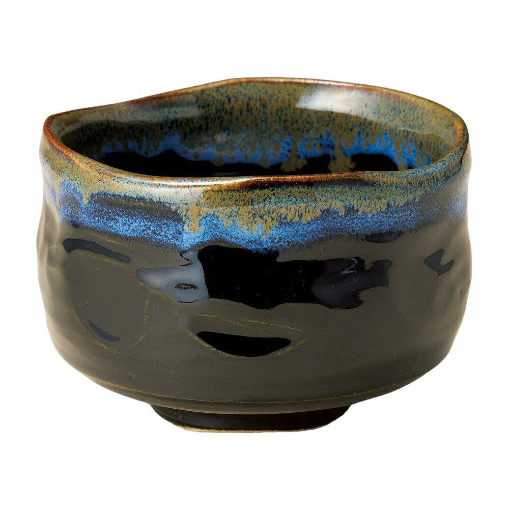 抹茶茶碗 窯変碧抹茶碗 [12.5×8.3cm・550cc] | 茶道具 茶道 裏千家 表千家 茶器 抹茶碗 お抹茶 稽古用 茶会 茶席 お点前 お土産 プレゼント ギフト 贈り物