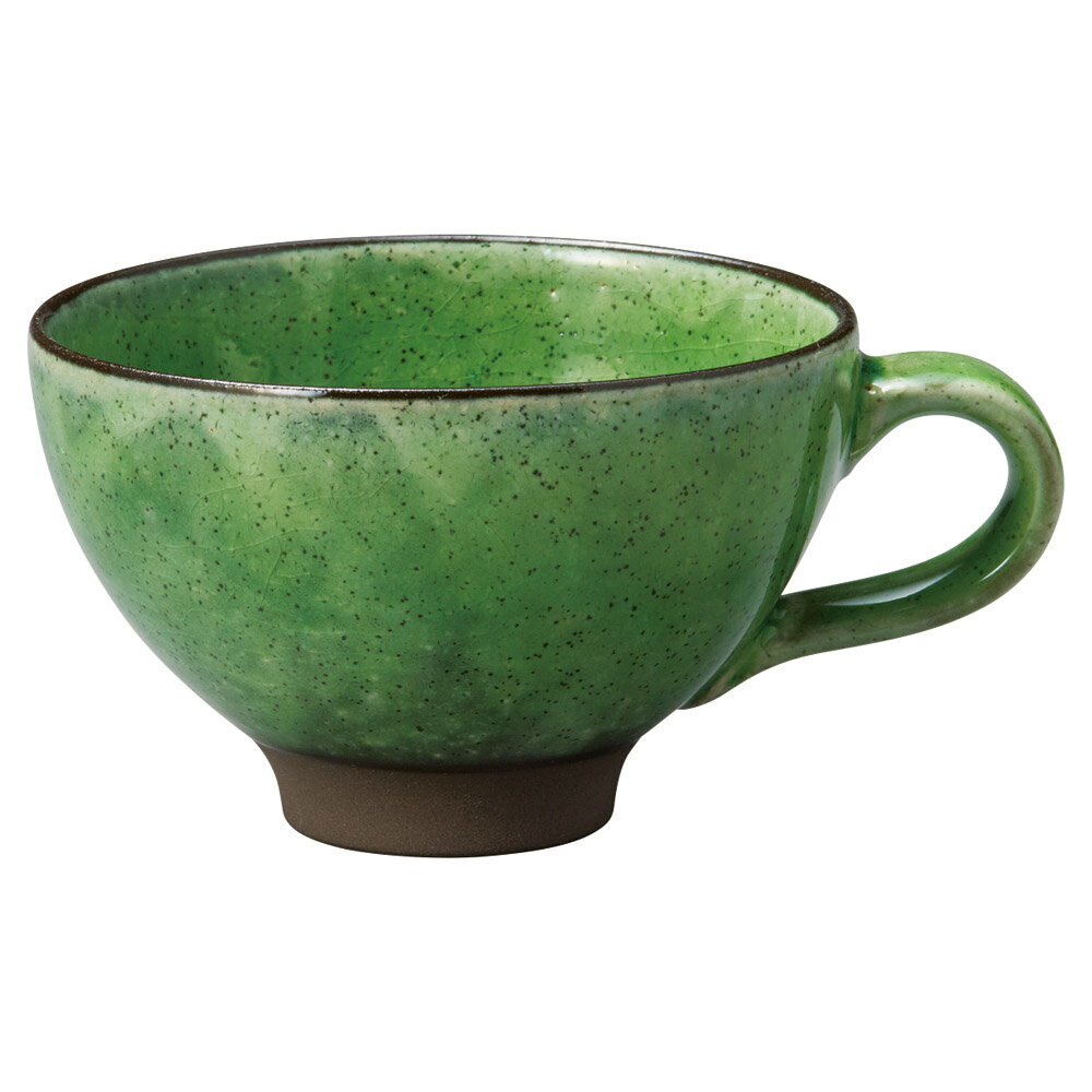 スープカップ グリーン手付丸碗 [11×7cm・330cc] | SNS インスタ映え おしゃれ かっこいい カフェ おう..
