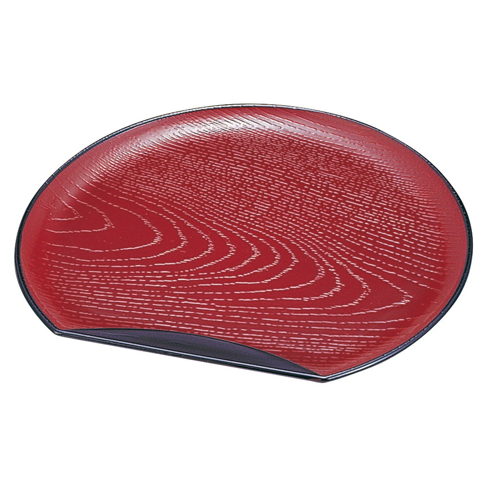 変形皿 ［A］6寸日ノ出半月皿 ウルミ天黒 [17.9×16.1×0.9cm] | 和食器 料亭 旅館 おしゃれ 飲食店