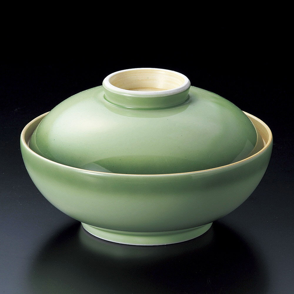 蓋向 緑彩蓋向（丸） [ 15 x 8.5cm ] | 煮物 料亭 旅館 割烹 碗 人気 おすすめ 食器 業務用 飲食店 カフェ うつわ 器 おしゃれ かわいい ギフト プレゼント 引き出物 誕生日 贈り物 贈答品