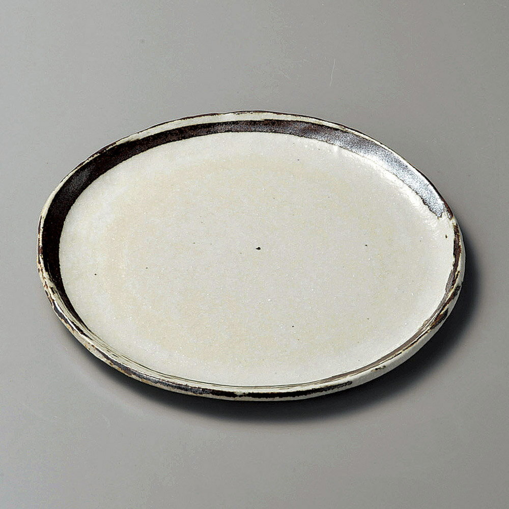 丸皿 鉄刷毛目8.0丸皿（信楽焼） [ 24 x 2cm ] | 中皿 デザート皿 取り皿 人気 おすすめ 食器 業務用 飲食店 カフェ うつわ 器 おしゃれ かわいい ギフト プレゼント 引き出物 誕生日 贈り物 贈答品