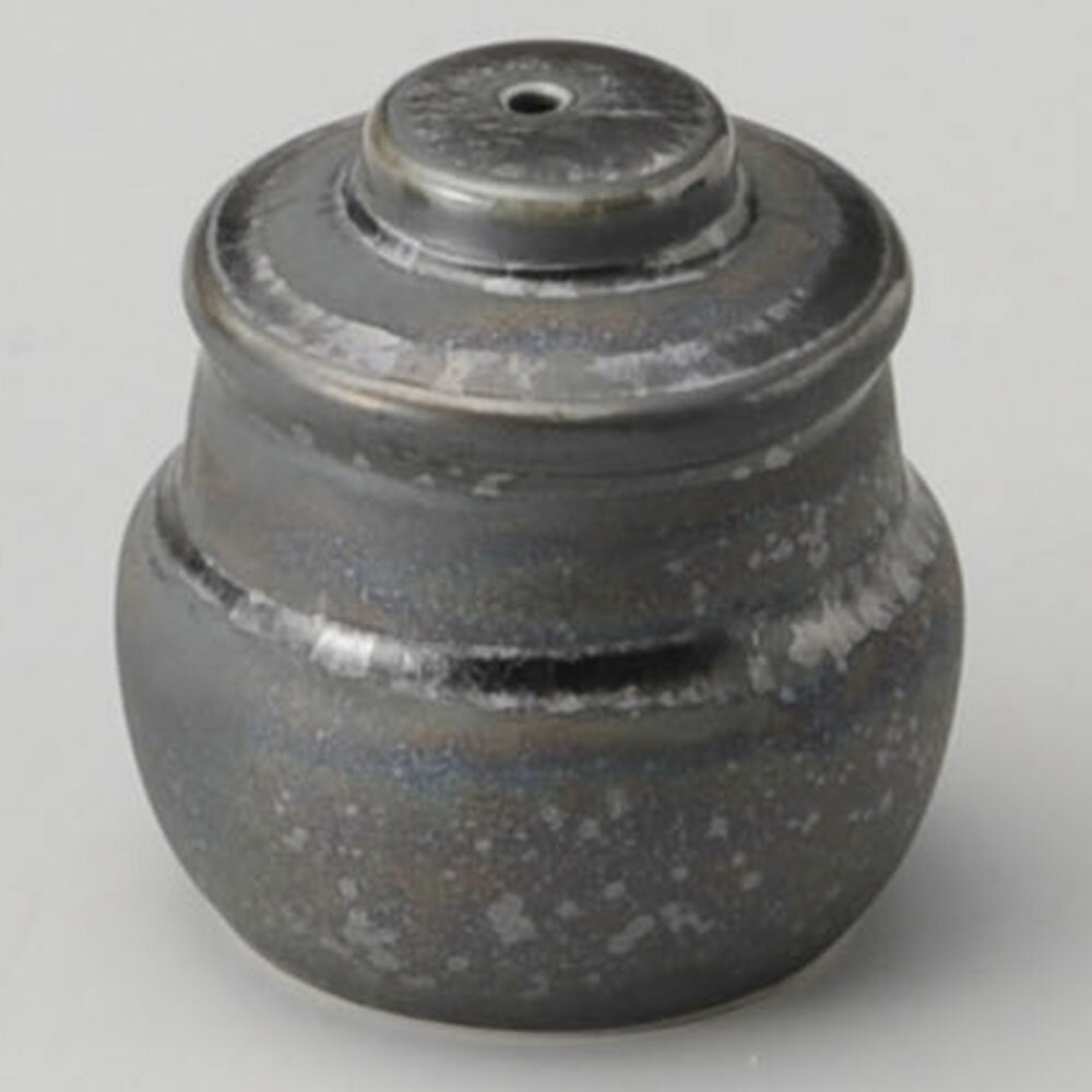 卓上カスターセット イブシ福1穴塩入 [ 5.5 x 6cm ] | カスターセット 調味料入 卓上 薬味入 調理器具 キッチン 台所 プレゼント ギフト 結婚祝い 引き出物 内祝い 開店祝い 退職祝い せともの 瀬戸物 贈答品 贈り物 人気 通販