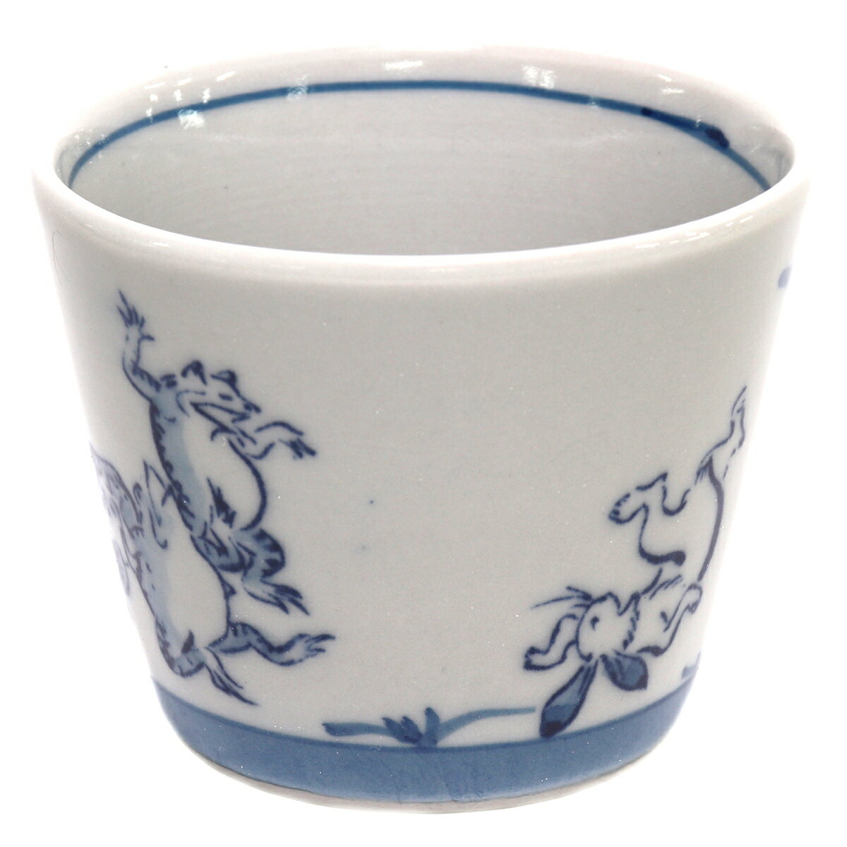 そば用品 鳥獣戯画（相撲の図）そば千代口 [ 8.2 x 6.6cm 180 ] | 蕎麦 そば 猪口 ちょこ 千代口 うどん おすすめ 人気 食器 業務用 飲食店 カフェ うつわ 器 おしゃれ かわいい お洒落 ギフト プレゼント 引き出物 贈り物 自宅用