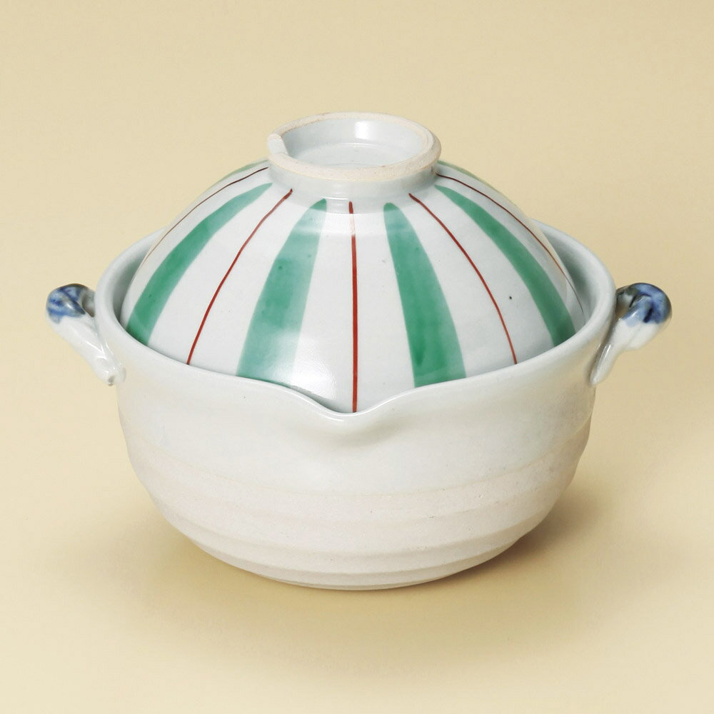 雑煮鍋 緑十草両手鍋 [ 16 x 13.5 x 11.5cm 350cc ] 【料亭 旅館 和食器 飲食店 業務用】