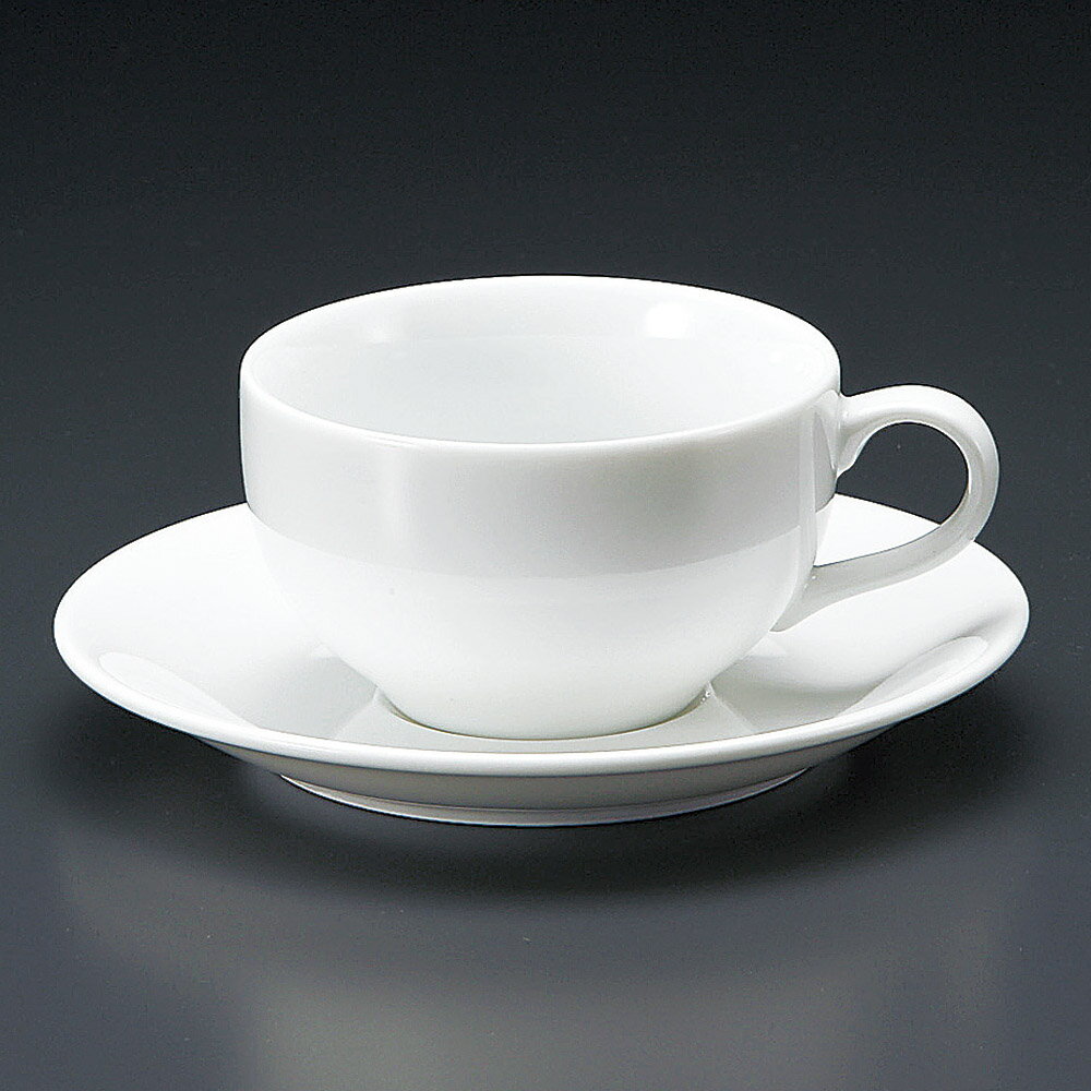 コーヒー 白磁ビエラ紅茶碗皿 [ 8.8 x 5.2cm 190cc ・ 15 x 2cm ] 【料亭 旅館 和食器 飲食店 業務用】