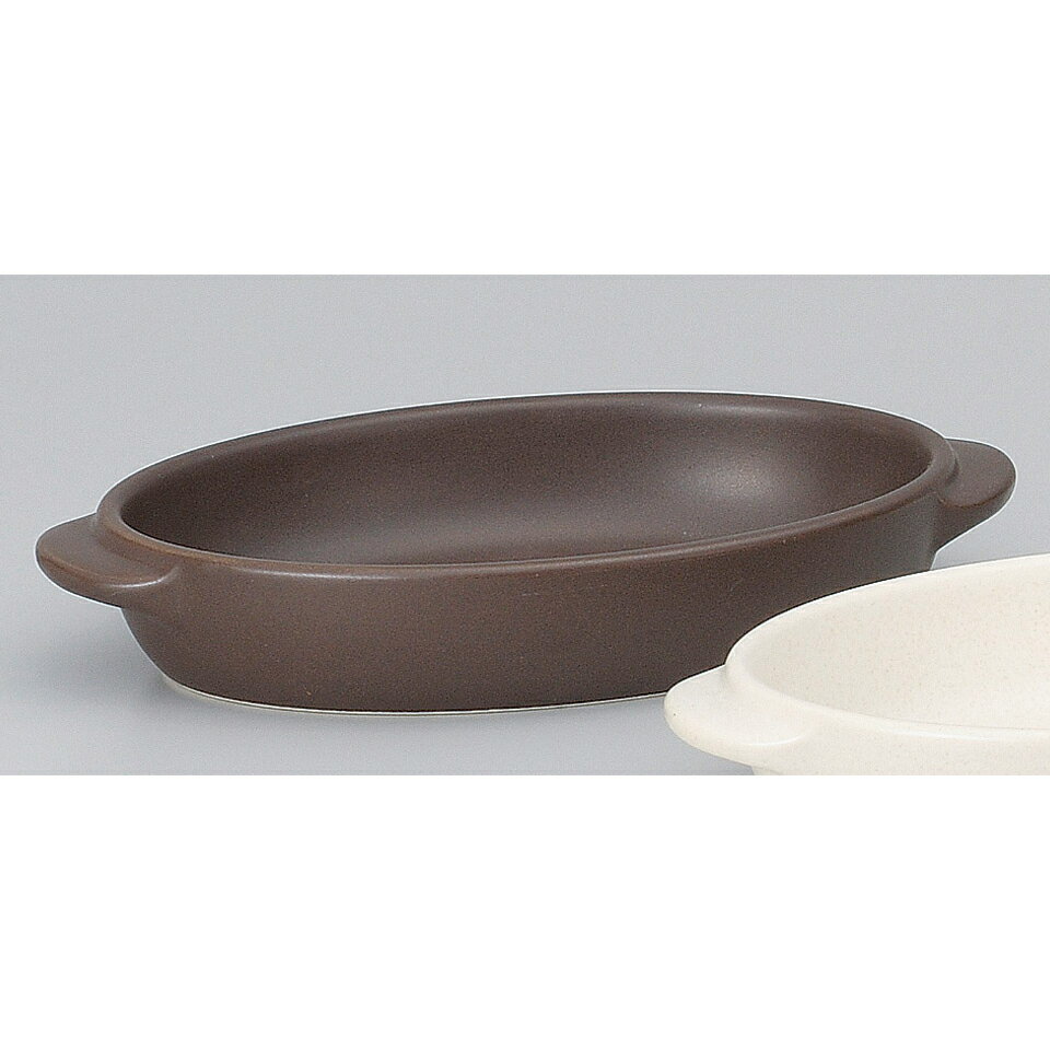 耐熱調理器 茶楕円グラタン小 [ 18.7 x 11 x 3.6cm ] | グラタン スープ ドリア アヒージョ シチュー ..