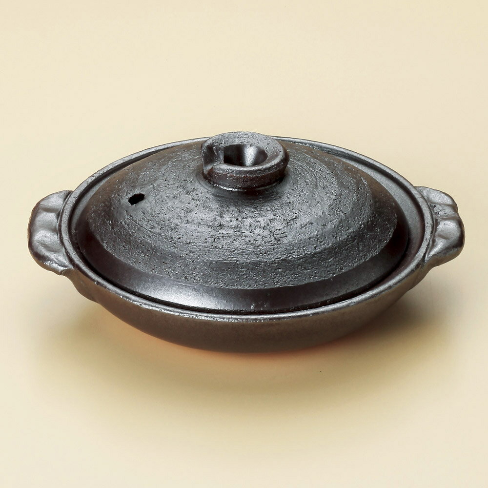 陶板 鉄釉陶板5号（萬古焼） [ 18.5 x 15.5 x 7cm ] 【料亭 旅館 和食器 飲食店 業務用】