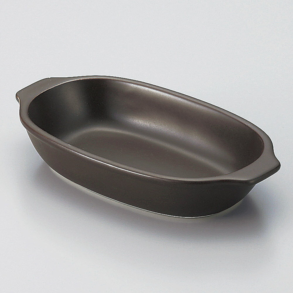 グラタン モノトーン小判グラタン（萬古焼） [ 21 x 11 x 3.8cm ] | グラタン スープ ドリア アヒージ..