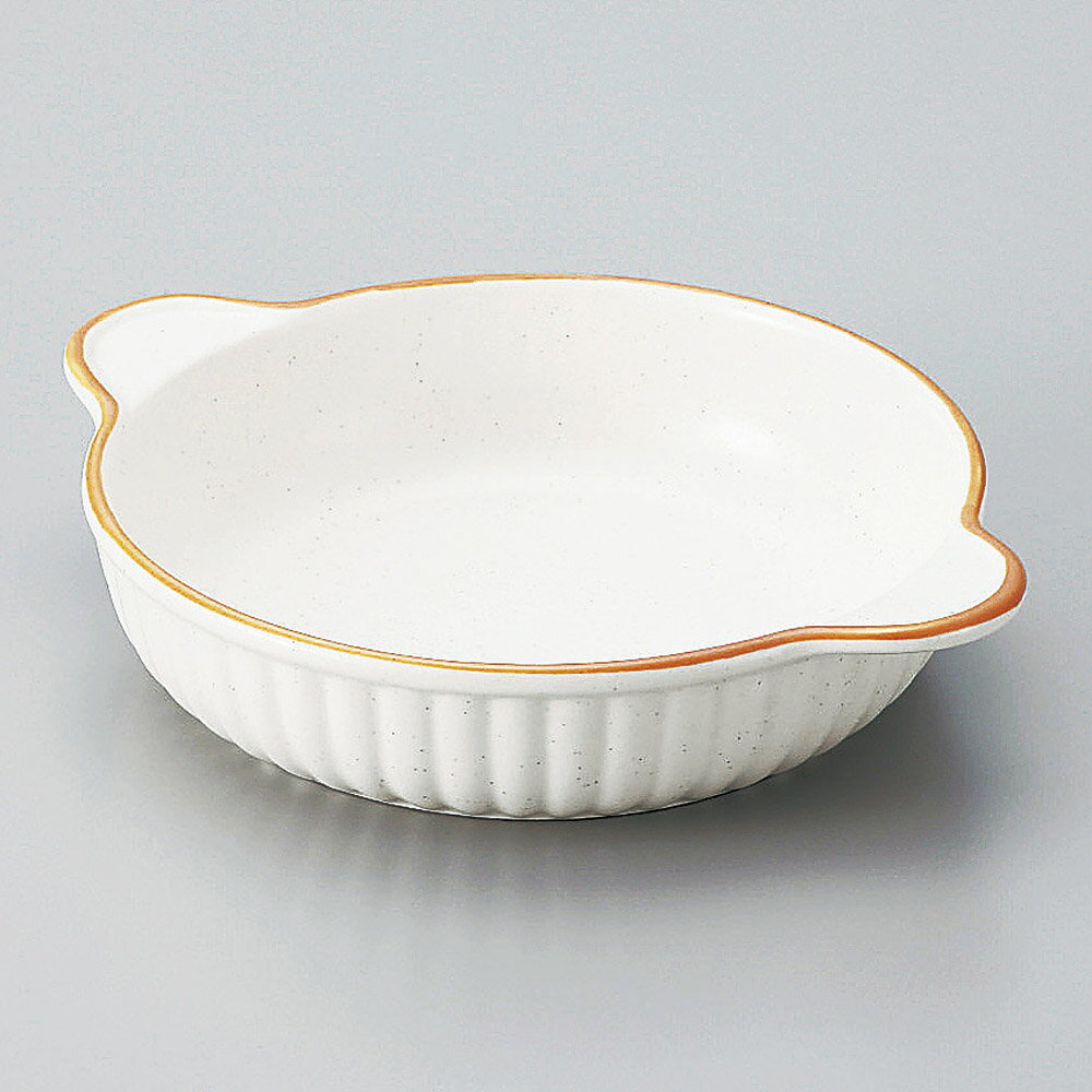 グラタン オレンジライン丸グラタン（萬古焼） [ 20.5 x 16.5 x 4cm ] | グラタン スープ ドリア アヒ..