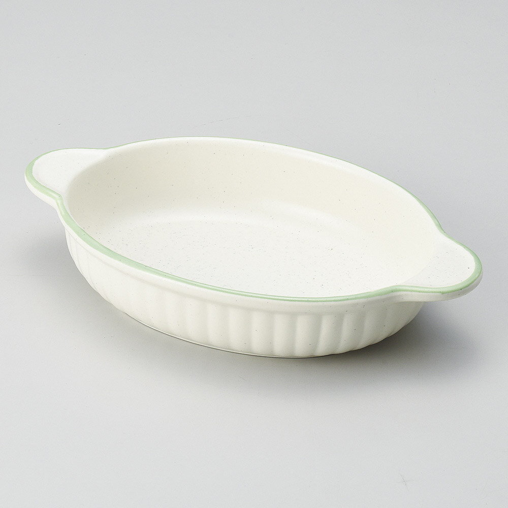 グラタン グリーンライン小判グラタン（萬古焼） [ 21.5 x 13 x 4cm ] | グラタン スープ ドリア アヒ..