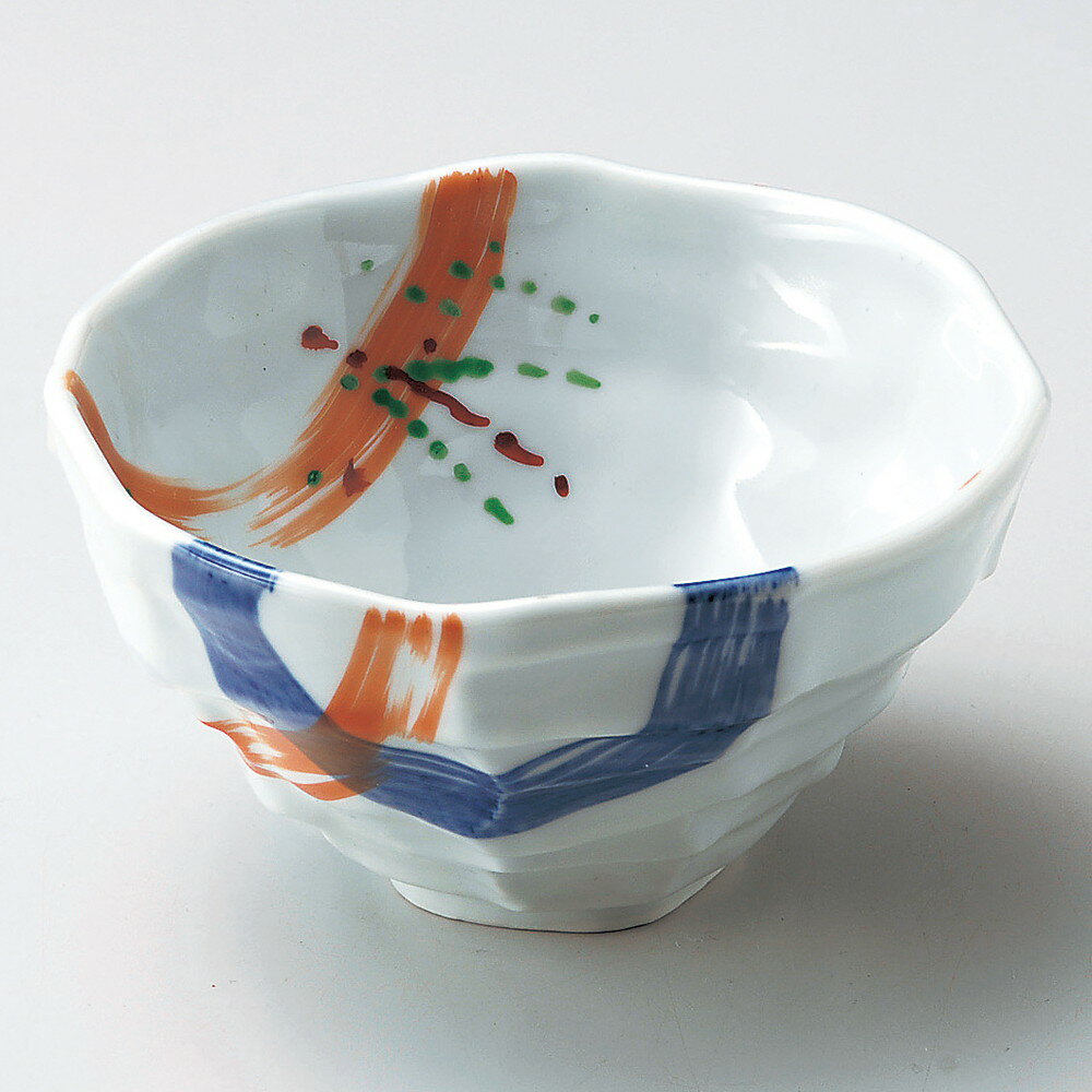 ☆ 中鉢 ☆ 錦朱呉須刷毛ケズリ八角小鉢 [ φ13.5 x 7.4cm ] | 中鉢 盛鉢 取り鉢 ボウル 中 おすすめ 人気 食器 業務用 飲食店 カフェ うつわ 器 おしゃれ かわいい お洒落 ギフト プレゼント 引き出物 内祝い 結婚祝い 誕生日 贈り物 贈答品