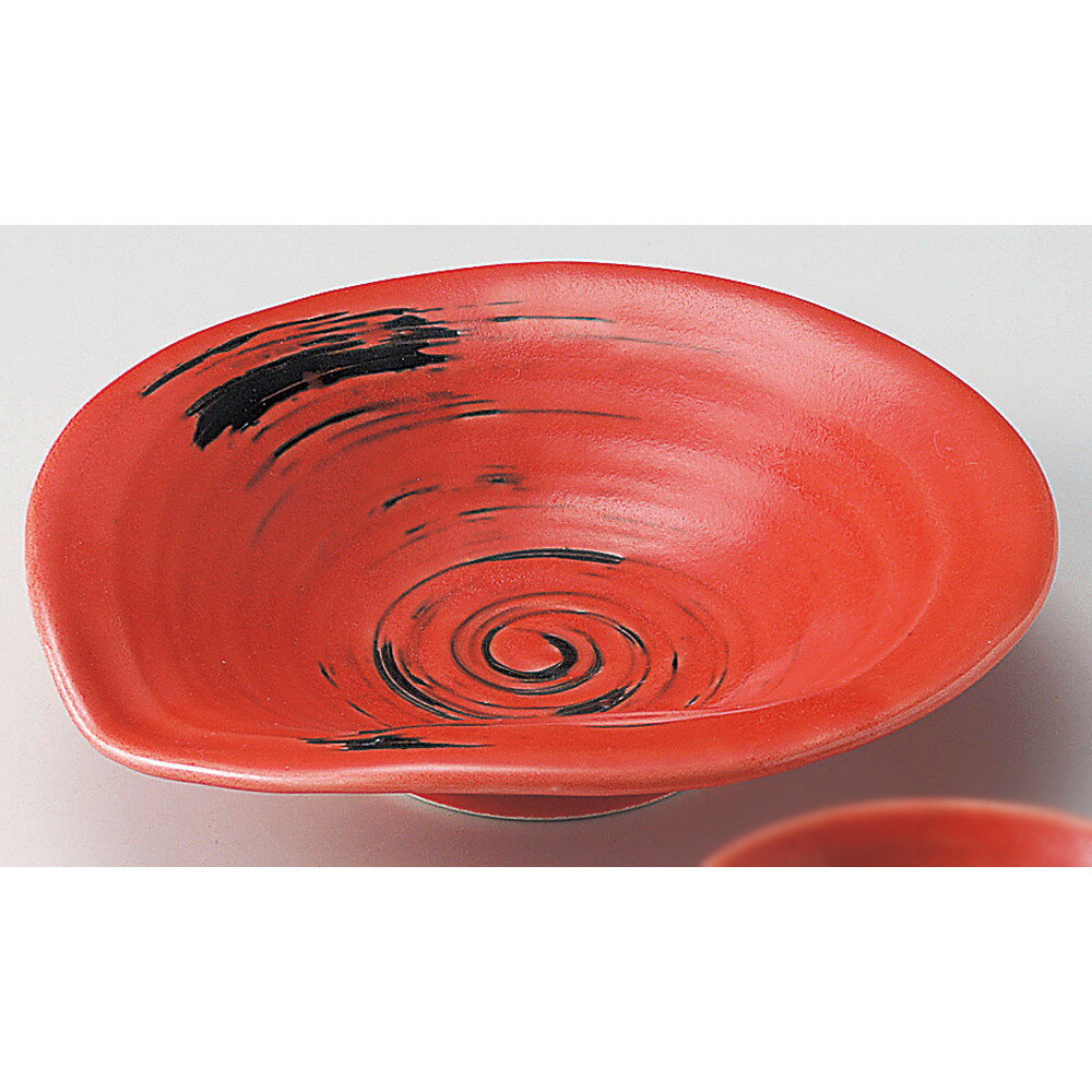☆ 刺身鉢 ☆ 紅5.5浅鉢 [ 18 x 17.4 x 4.3cm ] 【 料亭 旅館 和食器 飲食店 業務用 】