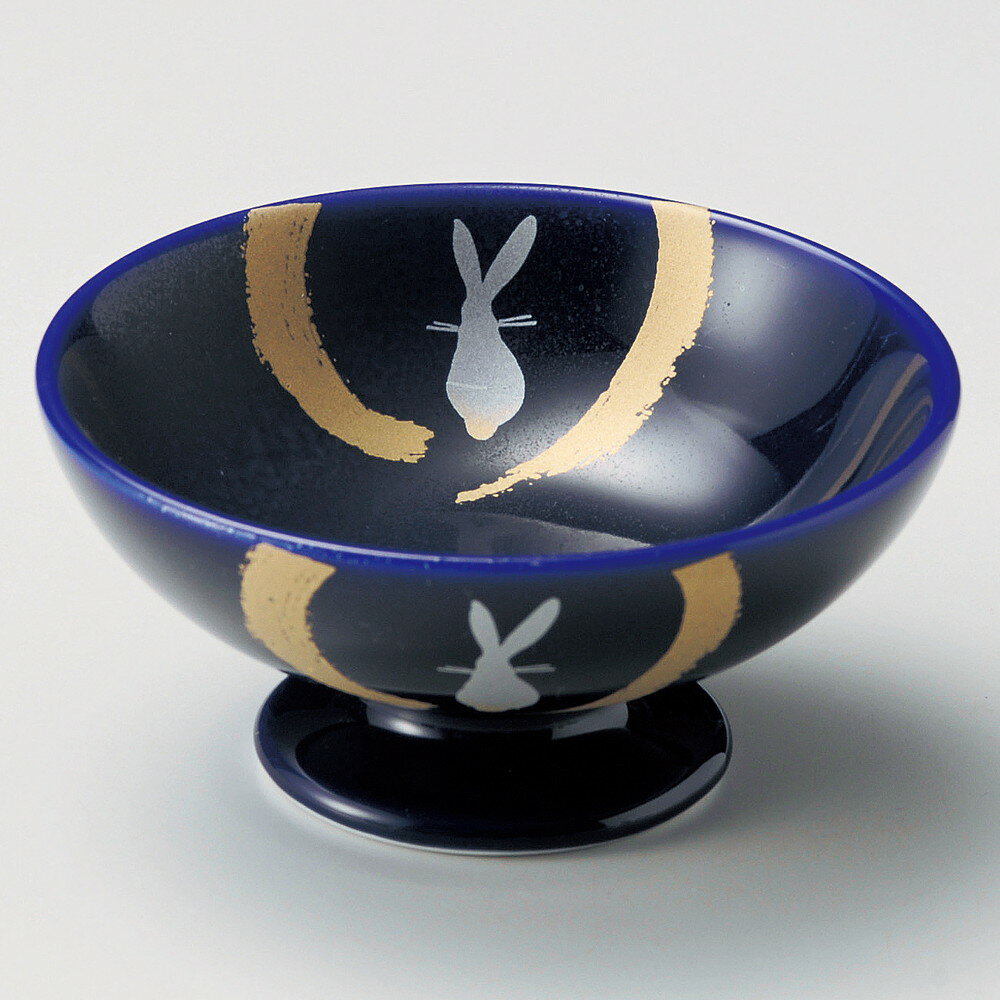 ☆高台小鉢☆雲金うさぎルリ高台鉢[...