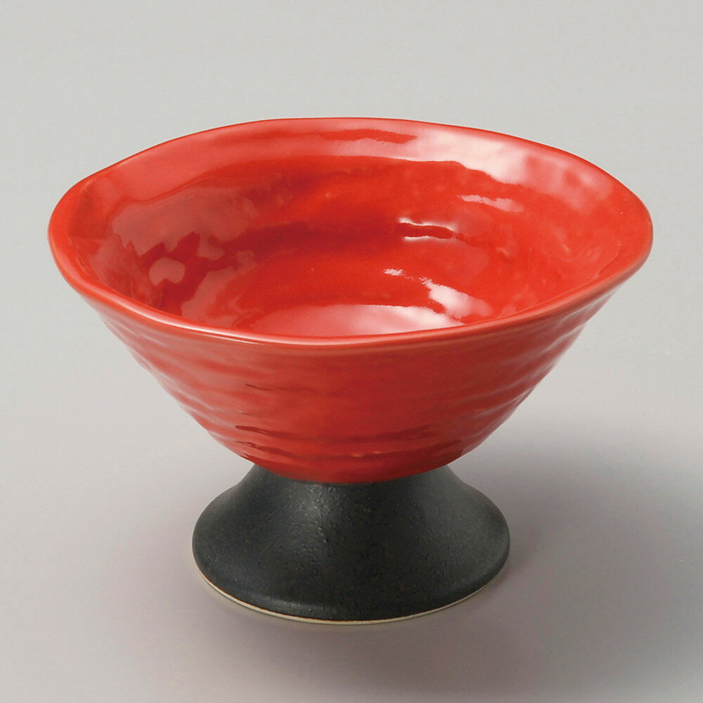 ☆ 高台小鉢 ☆ 赤釉黒浜高台小鉢 [ φ12 x 7cm ] | 小鉢 小 小さい 鉢 ボウル 万能 人気 おすすめ 食器 業務用 飲食店 カフェ うつわ 器 おしゃれ かわいい ギフト プレゼント内祝い 結婚祝い 誕生日 贈り物 贈答品