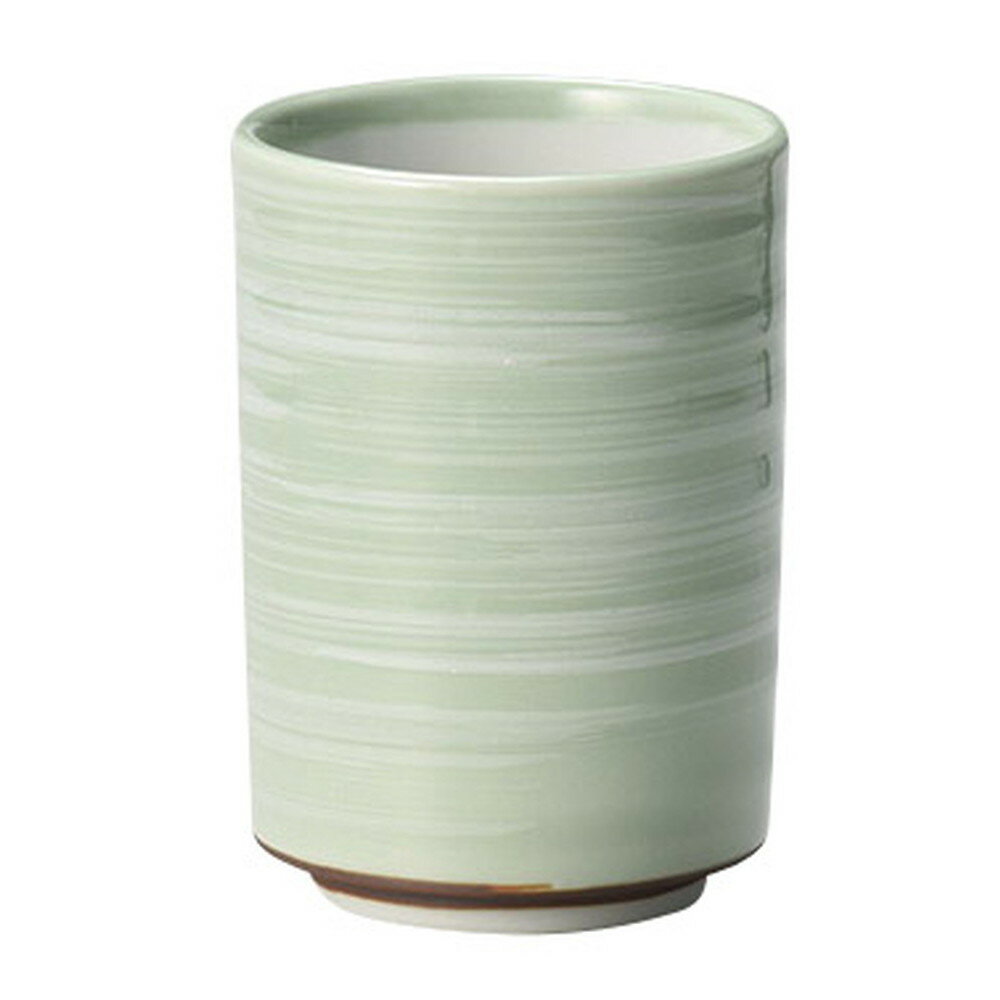 ライトグリーン 白刷毛 切立湯呑 [ φ6.9 x 10cm(250cc) ] | 湯呑 湯のみ すし 寿司屋 ゆのみ 人気 おすすめ 食器 業務用 飲食店 カフェ うつわ 器 おしゃれ かわいい ギフト プレゼント 引き出物 誕生日 贈り物