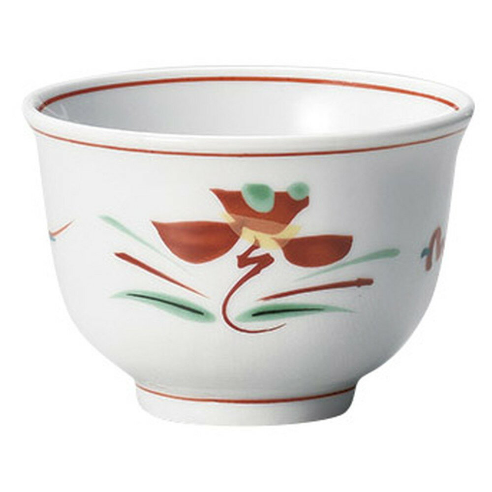 赤絵花紋反煎茶 [ 9 x 6cm・190cc ] | 湯呑 湯のみ せん茶 千茶 一服 人気 おすすめ 食器 業務用 飲食店 カフェ うつわ 器 おしゃれ かわいい ギフト プレゼント 引き出物 誕生日 贈り物 贈答品