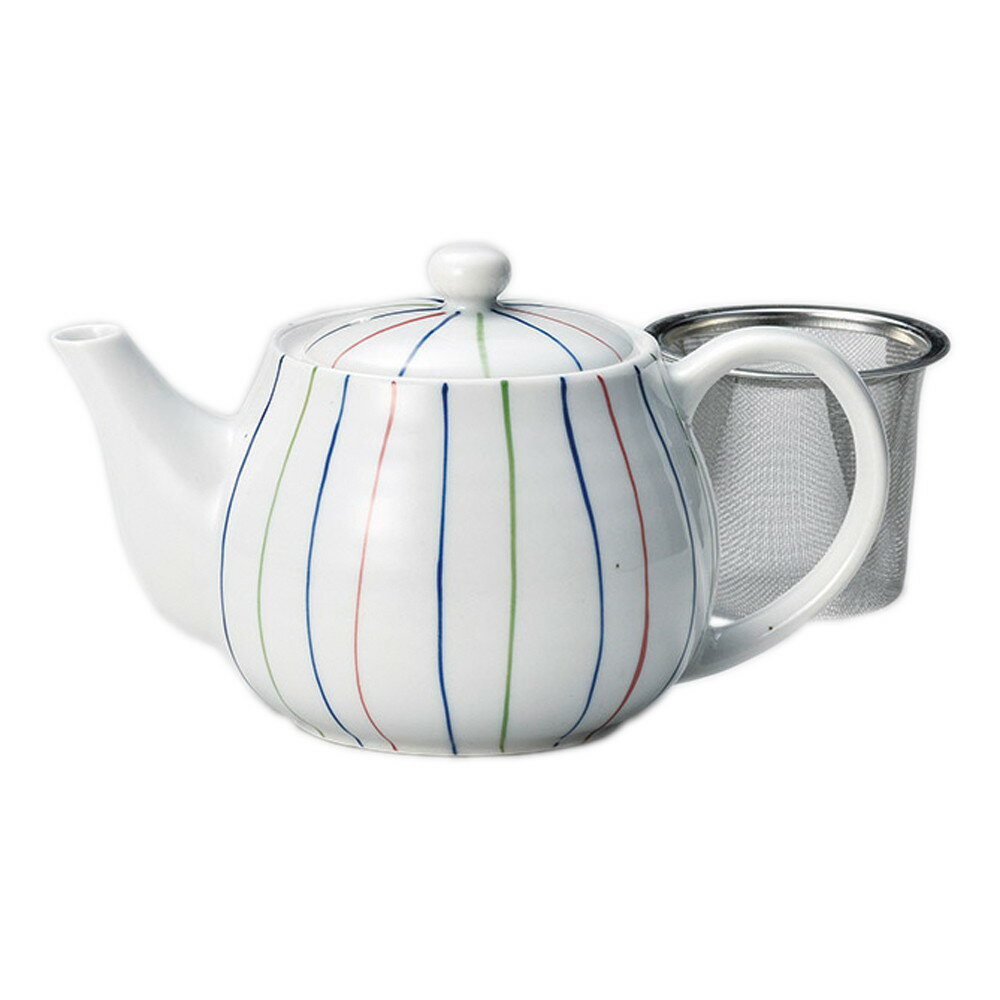 三色ラインポット(カップアミ) [ φ11 x 10.5cm(450cc) ] [ ポット ] | ポット コーヒー 紅茶 急須 ティ..