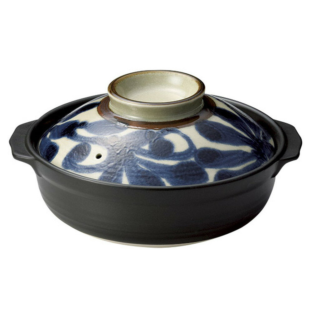 土鍋7号 琉球るり唐草 [ 23.8 x 21.2 x 11.8cm ] [ 土鍋 ] | 飲食店 鍋パーティー 割烹 料亭 和食 冬