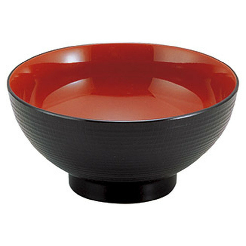 (A)6寸乱筋木目丼 黒内朱 [ φ17.8 x 8.7cm(1000cc) ] | 丼ぶり カフェ丼 鉢 ラーメン そば うどん ボウル 食器 業務用 飲食店 カフェ うつわ 器 おしゃれ かわいい ギフト プレゼント 誕生日 贈り物 贈答品