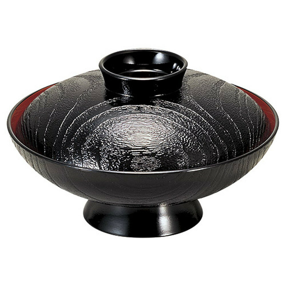 (TA)6寸小槌煮物椀 黒木目内朱(洗) [ φ18 x 10.5cm(750cc) ] [ 椀 ] | 旅館 料亭 ホテル 飲食店 和食 業務用