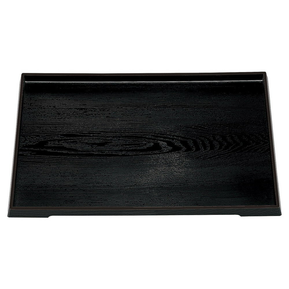 (A)ダイヤ木目盆 黒 尺6寸 [ 48 x 33 x 2.3cm ] [ お盆 ] | お盆 トレー トレイ おぼん 食器 業務用 配..