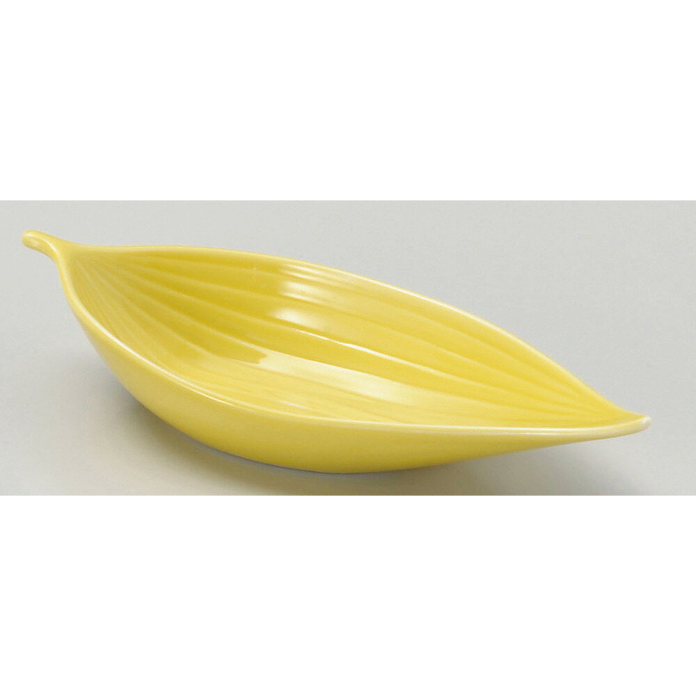 ☆ 珍味 ☆ イエロー笹型小付 [ 15.2 x 5.8 x 2.3cm ] | 珍味 小付け 小鉢 小皿 お漬物 薬味入れ おすすめ 人気 食器 業務用 飲食店 カフェ うつわ 器 おしゃれ かわいい お洒落 可愛い ギフト プレゼント 引き出物 内祝い 結婚祝い 誕生日 贈り物 贈答品