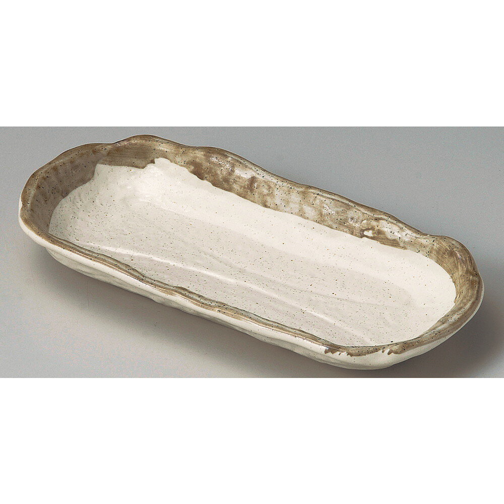 ☆ 突出皿 ☆ 結晶粉引深口前菜皿 [ 22.5 x 11.5 x 3cm ] | 和皿 焼き物 焼物 串皿 食器 業務用 飲食店 カフェ うつわ 器 おしゃれ かわいい お洒落 可愛い ギフト プレゼント 引き出物 内祝い 結婚祝い 誕生日 贈り物 贈答品 人気 おすすめ